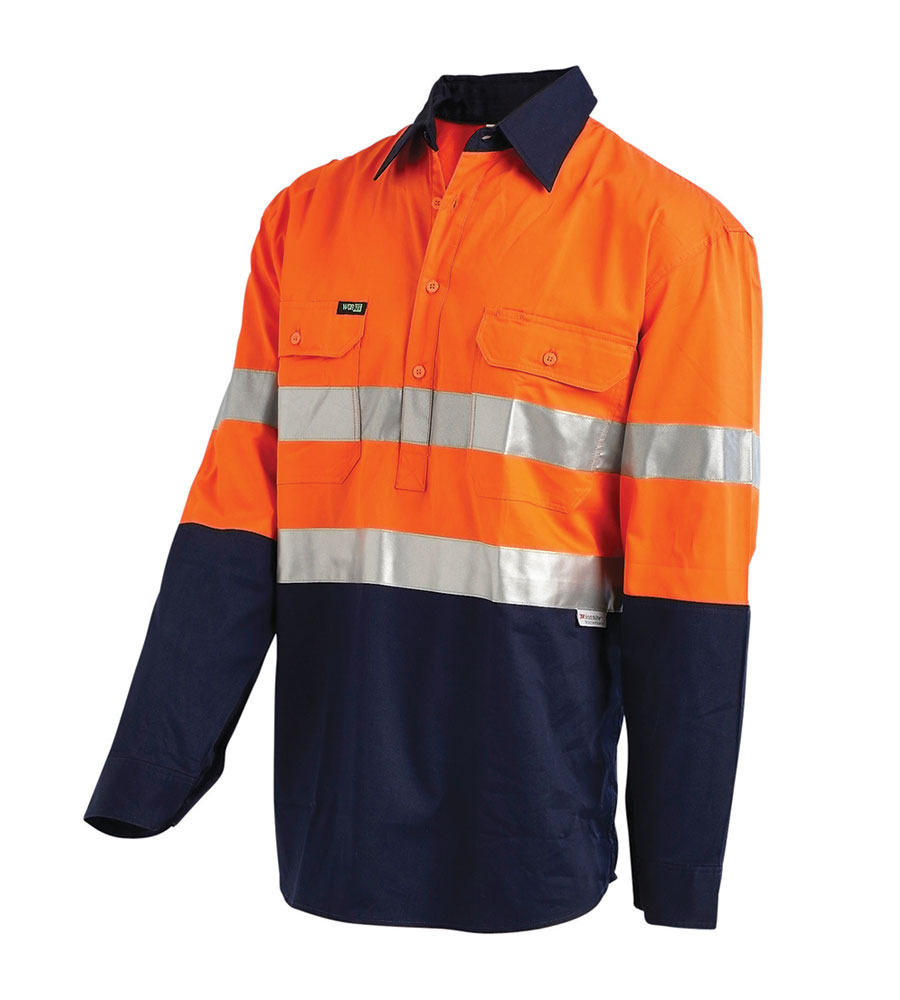 half button hi vis work shirts