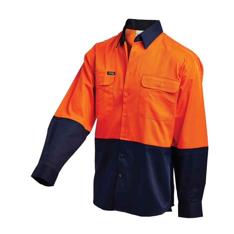 Workit HiVis 2Tone Long Sleeve Lightweight Drill Shirt TIAS Total